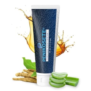 PENIKOSETE Varicose & Spider Vein Cream for Men & Women | Ayurvedic Ashwagandha Formula for Smooth, Revitalized Legs | Natural, Non-Sticky for Tired, Swollen, Restless-Looking Legs
