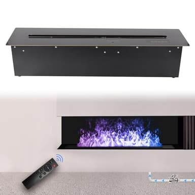 3D Water Vapor Fireplace with Humidifier, Atomized Realistic Flame, Remote Control, Recessed Electric Fireplace, for Home Office Hotel Decoration 31.50 Inch
