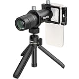 SmallRig 8X Telephoto Lens for Mobile Phone (T-Mount), w Tripod + Aluminium 8X Optical Zoom HD Telephoto Lens + Lens Clamp + Tripod Adapter + Lens Caps + Storage Bag, Support Hand-held Spot Shooting