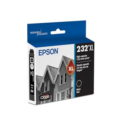 EPSON 232 Claria Ink High Capacity Black Cartridge (T232XL120-S) Works with WorkForce WF-2930 ,2950 and Expression XP-4200, 4205
