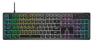 Corsair K55 CORE RGB Membrane Wired Gaming Keyboard – QWERTY US Layout – Quiet, Responsive Switches – Spill Resistance – Ten-Zone RGB – Media Keys – iCUE Compatible – PC, Mac – Black