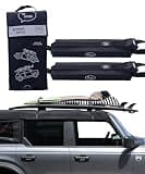 Ho Stevie! Surfboard Car Roof Rack Padded System (Holds Up to 3 Boards) Fits Any Car, Silicone Buckle Covers Prevent Damage