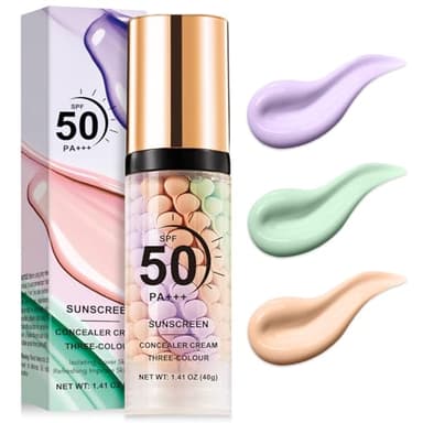 3 in 1 Color Correcting Serum, SPF Primer for Face Before Makeup, Sunscreen One Step Makeup Primer,SPF 50 PA+++ Isolation Cream,Color Correcting Facial Serum Oil Control & Moisturizing