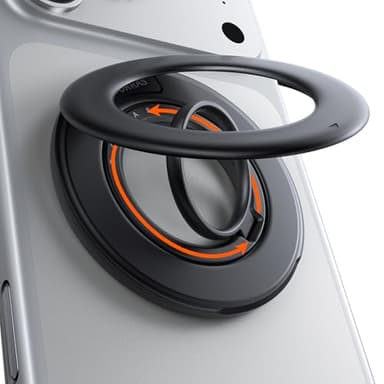 TORRAS 2025 Flagship Magnetic Phone Grip Ring Holder Kickstand [2-Sided Magnetic] [360 Rotation] Fit for MagSafe Accessories for iPhone 17 16 15 14 13 12 11 Samsung, Google, Black