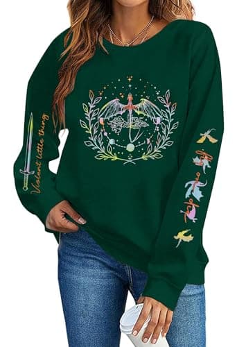 BANGELY Book Sweatshirt for Women Funny Reading Shirt Book Lovers Sweater Casual Bookish Graphic Pullover Long Sleeve Tops Dark Green
