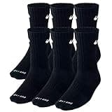 NIKE Plus Cushion Socks (6-Pair) (L (Men's 8-12 / Women's 10-13), Crew Black)
