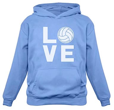 Tstars Volleyball Hoodie Love Graphic Pullover for Teen Girls and Women Sporty Sweatshirt for Players Fans Coaches Small California Blue