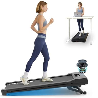 PACEROCKER Walking Pad Treadmill with 12% 9-Level Auto Incline, 450 lbs Capacity Under Desk Treadmills for Home with Bluetooth Speaker, 5 MPH, Carbon Black