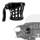 PSLER Motorcycle Drink Cup Holder Handlebar Mount Universal for Dyna Fat Bob Touring Road Glide Street Electra Glide Softail 1996-up Goldwing GL1800 2018-up