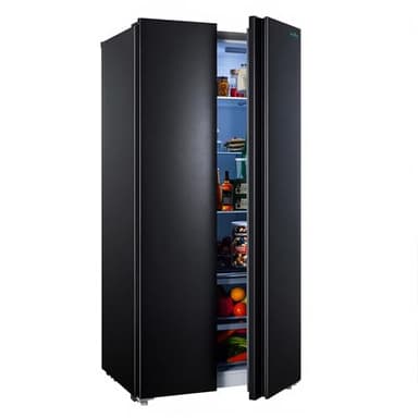 Iceblue 15.6 Cu.Ft. Side-by-side Refrigerators, 33" Full Size Refrigerator, Zoning Temperature Control Beverage Refrigerator with Freezer, Frost Free Beverage Fridge - Black Stainless Steel