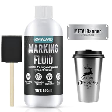 WANJAO Marking Spray, Marking Powder Enhanced Engraving with Sponge Brush Water Based Safe Low Odor Fast Drying Suit for Metal, Wood, Glass 150ml