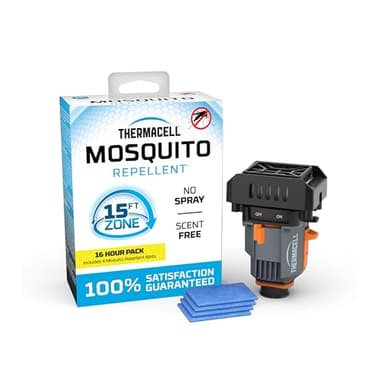 Thermacell Mosquito Backpacker Repeller, Gen 2.0 with 16 Hours of Repellent; 15 Foot Zone of Mosquito Protection; Long Lasting, Deet Free Bug Spray Alternative, Scent Free