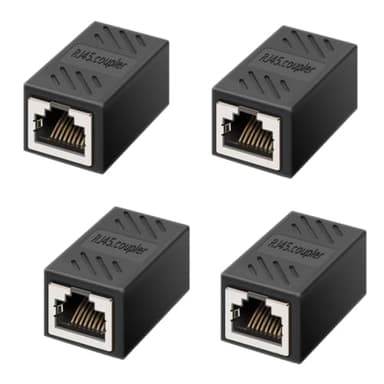 RJ45 Coupler, Ethernet Network Cable in line Coupler for Cat7/Cat6/Cat5e/Cat5, Ethernet Network Cable Extender Female to Female (4 Pcs)