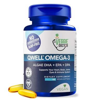 Vegan Omega 3 Supplement – Algae Omega 3 with DHA EPA DPA – Vegan Capsules from Algal – Fish Oil Alternative – Plant-Based Algae Oil Formula – Non-GMO, Carrageenan-Free (180 Capsules, 3 Month Supply)