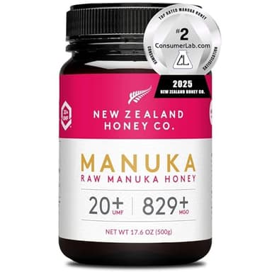 New Zealand Honey Co. Raw Manuka Honey UMF 20+ / MGO 829+ | UMF Certified | 17.6oz | Pure Raw Honey