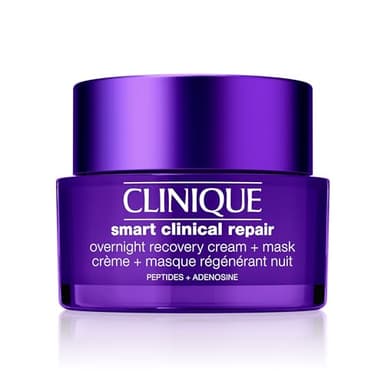 Clinique Smart Clinical Repair Anti Aging Overnight Recovery Face Cream + Mask For All Skin Types | With Hyaluronic Acid + Peptides | Hydrating | Repairs Lines + Wrinkles, 1.7 Fl Oz