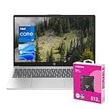 HP 2025 High-Performance 15.6" Touchscreen Laptop, FHD LED Display, Intel Core i7-1255U, 32GB RAM,2TB SSD, HDMI, Webcam, Wi-Fi 6, Windows 11 Home, Silver, Bundle with ADATA 512GB External SSD