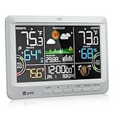 U UNNI Weather Station Wireless Indoor Outdoor Thermometer with Heat Dew Mold, Thermometer Inside Outside with Calendar and 3 Adjustable Backlight