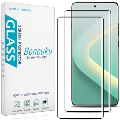 Bencuku (2 Pack) Screen Protector for Motorola Moto Edge 2025/Moto Edge 60 Fusion/60 Pro Tempered Glass, 3D Curved Full Screen Coverage, Anti Scratch