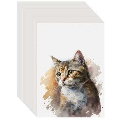 100PCS 5x7 Watercolor Paper Bulk, 140lb/300g Cold Press Thick Water Color Paper Pad for Child Adult, White Art Paper for Drawing Painting Markers Gouache, Textured Cotton Paper Sheets