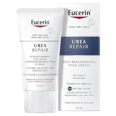 Eucerin Replenishing Skin Relief Face Cream (with 5% Urea) (50ml, Dermatalogical Skincare, Fragrance Free) by Eucerin
