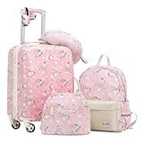 Coolife Kid’s Luggage Set 5 Piece Suitcase Set 16’’ Carry on Hardside Spinner Toddler Luggage Travel Rolling Luggage Girls Boys