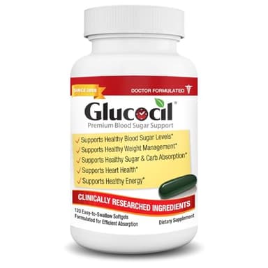 Glucocil – Softgels - Premium Blood Sugar Support - Over 2 Million Bottles Sold - Supports The 3 Essentials for Healthy Blood Sugar - Since 2008, with Berberine, Proprietary Mulberry Leaf, and More
