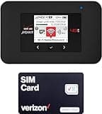 Verizon Wireless Jetpack Netgear AC791L | Unlocked Mobile Hotspot for Travel | 4G Mobile Portable WiFi | LTE Cat6 Speed Up to 300 Mbps | Usage Up to 20 Hours | EVDO-LINK Bundle - Verizon Sim Card