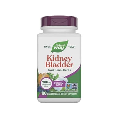 Nature's Way Kidney Bladder Premium Blend, Traditional Herbs Supplement, 900 mg per 2-Capsule Serving, Non-GMO Project Verified, Vegan, 100 Capsules (Packaging May Vary)