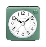 Bulova Clocks B1874, Ultra Small Travel Alarm with Snooze and Light, No Ticking, Verde,Green