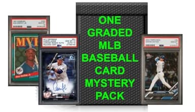 One Graded Baseball Card Mystery Power Pack: MLB Edition │PSA, Beckett, Etc Graded 8-10 │Potential Rookie Autographs & Numbered RC Refractors│Two Pack of Sealed Cards