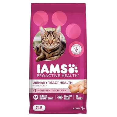 IAMS Proactive Health Dry Cat Food, Urinary Tract Health, Adult Cat Food Dry Recipe with Chicken, 7 lb. Bag