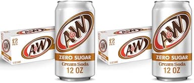 A&W Cream Soda, Zero Sugar | 12 fl. oz. Cans | 12 Pack | Pack of 2