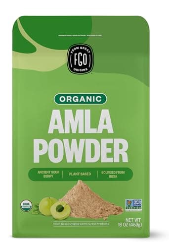FGO Organic Amla Powder (Amalaki), 100% Raw from India, 16oz (Pack of 1)