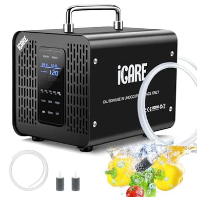 Ozone Generator 60,000mg/h & Ozone Generator Water 1000 mg/h High Capacity Smart Ozone Machine Odor Removal Commercial Ozone Odor Eliminator for Home, Smoke, Pet Odor, Car, Cleaning Fruits, Vegetables