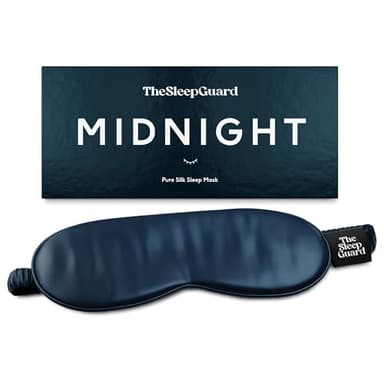 TheSleepGuard Pure Silk Sleep Mask [100% 6A Mulberry Silk, 22 Momme] Light Blocking Travel Essentials. Eye Masks for Sleeping. Black Oeko-Tex Blindfold. Eye Covers for Men & Women