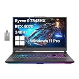 ASUS ROG Strix G17 Gaming Laptop, 17.3" QHD 240Hz, AMD Ryzen 9-7945HX(16 cores), NVIDIA GeForce RTX 4070 GPU, 64GB DDR5 RAM, 4TB SSD, Backlit Keyboard, WiFi 6, Win 11 Pro, Gray, 32GB Hotface USB Card