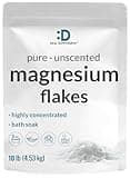 Pure Magnesium Flakes Bath Soaks, 10lbs - Natural Epsom Salt Substitute | High-Absorption Magnesium Chloride Flakes | Hydrates Skin & Promotes Relaxation