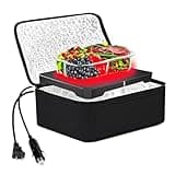 PHIWILLS 80W Portable Oven Food Warmer, 12V/24V, 110V/220V Electric Heated Lunch Box, Personal Microwave for Reheating & Cooking Meals in Car, Truck, Office, Worksite, Camping, Potlucks