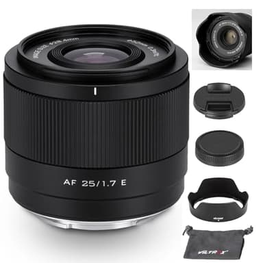 VILTROX 25mm f1.7 E-Mount Large Aperture STM APS-C Auto Focus Prime Lens for Sony E-Mount Cameras A7C A7RII A7SII A7II A7RIII A7IV A7RIV A9 A1 ZVE1 A93 A6700 A6600 A6500 A6400 FX3 ZV-E10 FX30 ZV-E10II