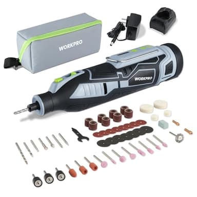 WORKPRO 12V Cordless Rotary Tool Kit, 5 Variable Speeds, Powerful Engraver, Sander, Polisher, 114 Easy Change Accessories, Craft Tool for Handmade and DIY