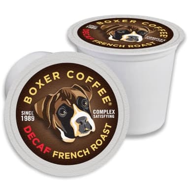 Boxer Coffee 52ct Decaf French Roast – Swiss Water Process Dark Roast Coffee Pods – Compatible with Keurig K-Cup Brewers – Specialty Grade, Artisan Single-Serve Cups