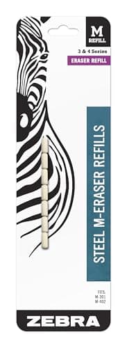 Zebra Pen Mechanical Pencil Eraser M-Refill, White, 7-Pack