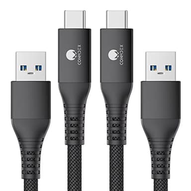 CONMDEX Android Auto USB Cable [3ft, 2-Pack] 10Gbps USB to USB C Data Transfer Cord, USB 3.1 Gen 2 Type C Charger Fast Charging Car Carplay Cable for iPhone 17/16 Pro Max Plus Galaxy S25 S24, Black