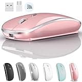 Wireless Mouse for MacBook Pro MacBook Air MacBook Laptop Mac iMac Desktop Computer Chromebook Win7/8/10/11 PC HP Dell Laptop 2.4 USB/USB C Mouse (Rose Gold)
