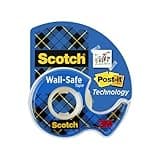 Scotch Wall-Safe Tape, 1 Rolls Sticks Securely, Removes Cleanly, Invisible, Designed for Displaying, Photo Safe, 3/4 in x 650 in (183)
