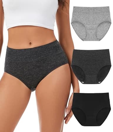 CAOZITOU Merino Wool Womens High Waisted Briefs,Breathable Wool Underwear,Moisture Wicking Wooly Panties for Ladie 3 Pack (Multicolor02,M)