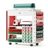 𝐂𝐫𝐚𝐟𝐢𝐭 Craft Cart Organizer Table Compatible with Cricut Rolling Organization and Storage with Vinyl Roll Holder, Crafting Cabinet Workstation Tool Accessories Holder for Craft Room (Patented)