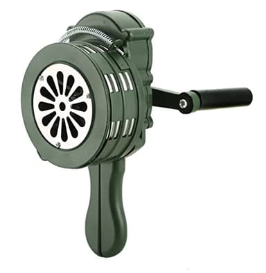 MYFULLY Handheld Air Raid Siren 110DB Loud Manual Hand Crank Emergency Alarm, Portable Horn with Foldable Handle for Fire, Tornado, Sports, and Personal Safety
