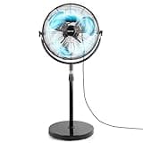 BEESTAR 18 Inch Heavy Duty High Velocity Pedestal Fan,Industrial Standing Fan with Adjustable Height and Tilt,3-Speed,Metal for Industrial, Commercial, Residential, Greenhouse,Black